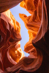 Colourful abstract sandstone formations in the desert walls