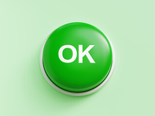 Green round 3d OK button illustration 