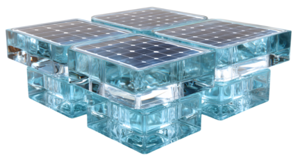 Glass Cubes with Solar Panels Clean Energy Technology Sustainable Power Source