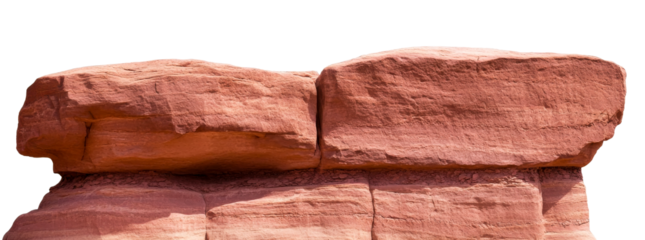 Red Rock Formation Texture, Rough Stone Layers, Geology, cut out transparent