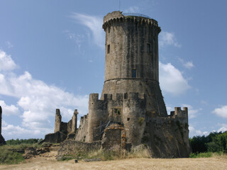 Historic medieval tower (Torre della Bruca) in the ancient archaeological complex of Velia (Elea), Cilento, Italy. Panoramic landmark overlooking the Tyrrhenian coast