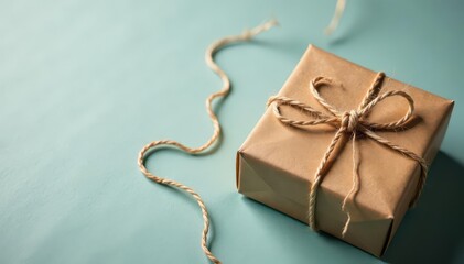 Subtle kraft paper gift box pattern with twine, wrapping, vintage, decor