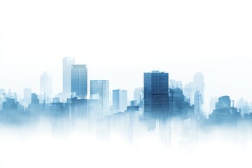 Fototapeta premium City skyline shrouded in mist
