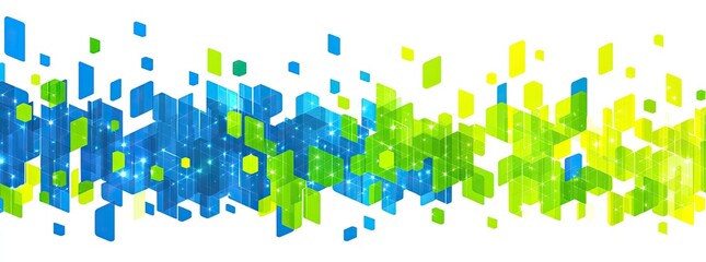 Abstract geometric pattern of vibrant blocks