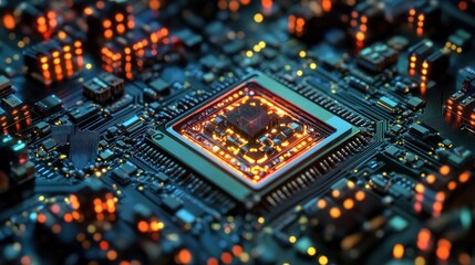 Obraz premium Digital circuit board close-up