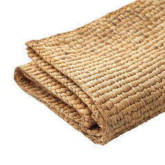 Elegant Minimalist Straw Beach Mat with a Classic W Isolated on Transparent Background