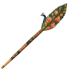 A Silk Arrow with Mughal Peacock Thrones Royal Opul Isolated on Transparent Background