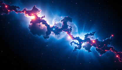 Obraz premium Desktop wallpaper of a stunning nebula with swirling colors and stars. Suitable for backgrounds, digital art, space enthusiasts, and screensavers