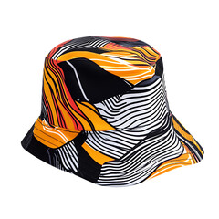 Bold Bucket Hat with a Dynamic High Contrast Graphic Isolated on Transparent Background
