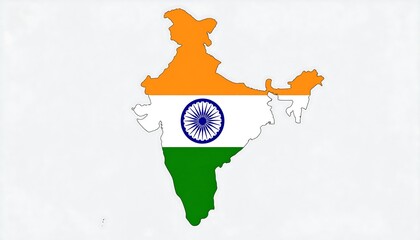 India map with flag colors.