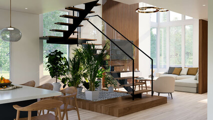 metal staircase with vegetation © CristianDamian