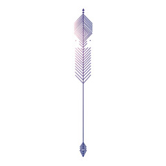 Contemporary Arrow with Minimalist Vector Lines Isolated on Transparent Background