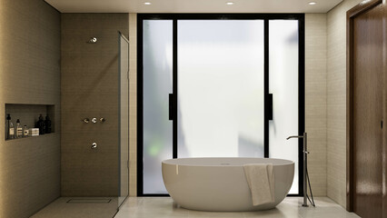 modern bathroom interior with shower option 1