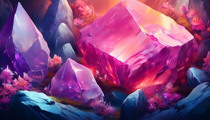 colorful background of rhodochrosite crystals nugget
