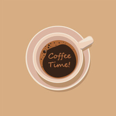 Coffee Time – Minimalistic Coffee Cup Vector Illustration