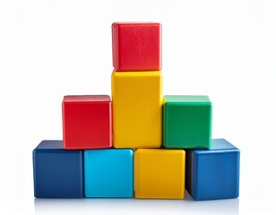 Obraz premium stacked colorful toy cubes isolated transparent cutout