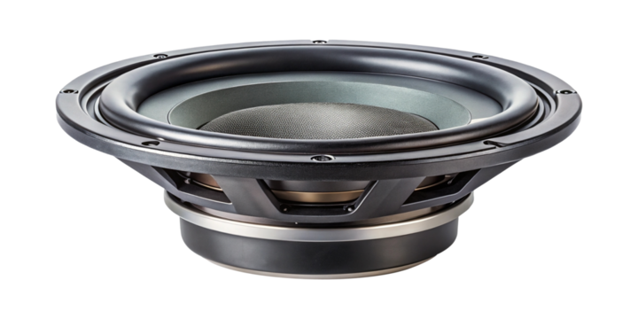 Studio quality black subwoofer with advanced damping and impressive bass response