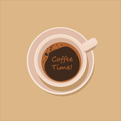 Coffee Time – Minimalistic Coffee Cup Vector Illustration