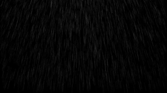 HD loop Raindrops Falling on black background at night. heavy rainfall stormy summer day Real Rain, speedy, white Sky Drops.