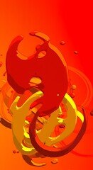 Obraz premium Fiery Abstract: Red and Gold 3D Render