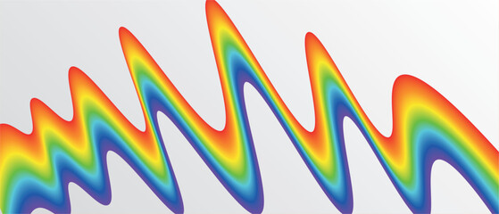 Obraz premium Abstract rainbow gradient element with lines and waves. Vector illustration of background 