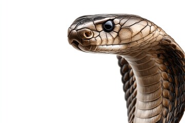 Fototapeta premium Close-up view of a venomous snake's head and neck.