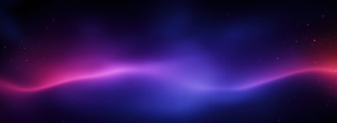 Smooth flowing purple and pink neon light waves on a dark background with subtle glowing particles, creating a calm and futuristic atmosphere