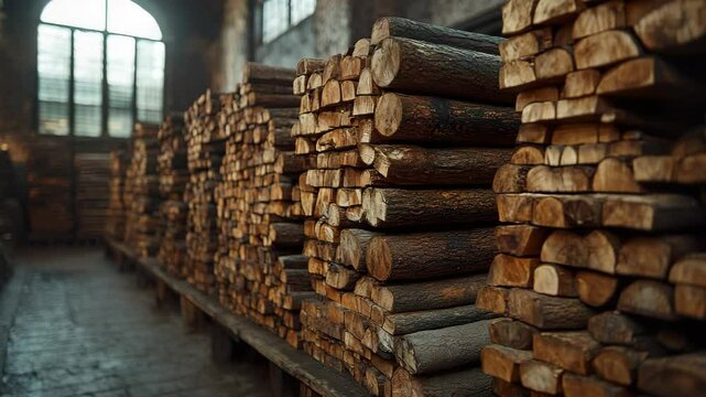 A stack of logs