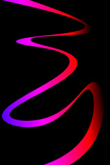 Abstract gradient element with lines on black background. Vector illustration of background.