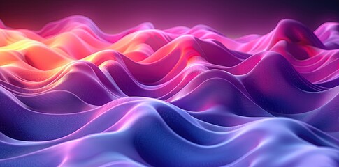 Fototapeta premium Abstract Purple & Blue Wavy Lines - Futuristic Background for Presentations & Social Media