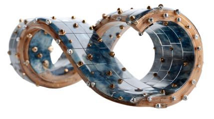 Abstract Infinity Loop 3D Render of Luxurious Design with Metallic and Gem Details