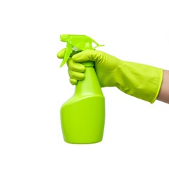 hand holding a spray bottle isolated