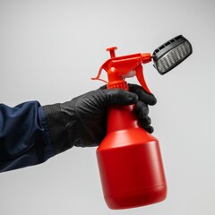 Naklejka premium hand holding a spray bottle isolated