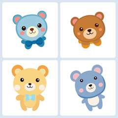 Delightfully Playful Cartoon Bears Showcasing Unique Colorful Personalities