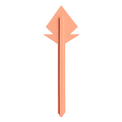 Modern Arrow with a Bold Silhouette in Soft Coral Isolated on Transparent Background
