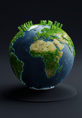 Eco-Friendly Green City on Earth – Sustainable Urban Development Concept