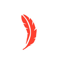 red feather vector icon
