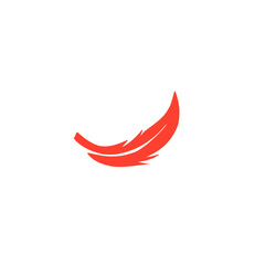 red feather vector icon