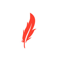 red feather vector icon