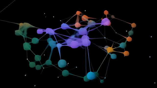 An abstract neural network structure composed of interconnected nodes visually representing the complex relationships between different modalities in multimodal learning.