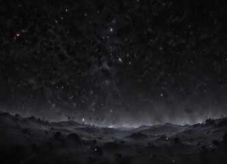 Fototapeta premium Deep, inky black backdrop with a dense field of glittering stars, swirling cosmic gas , space, indigo, shining