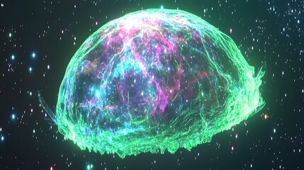 Obraz premium Cosmic Nebula Energy Plasma Orb Space Background