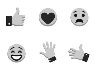 Obraz premium Expressive emoji hand gestures for communication.