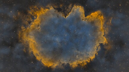 Obraz premium Cosmic Nebula Space Background Golden Blue Starscape