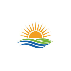 Obraz premium Sunrise over the Ocean A serene landscape logo