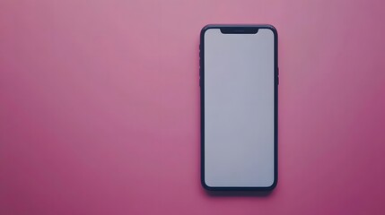 Blank Smartphone Screen on Pink Background Mockup