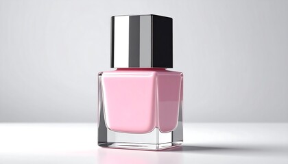 Pink Nail Polish Bottle Studio Shot.