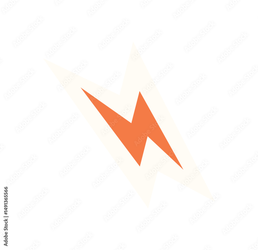 Poster brutalist abstract bolt element sticker. geometric shape symbol with modern elements. unique design 
