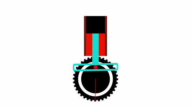 Scotch yoke mechanism or slotted yoke mechanism or slot and pin mechanism or yoke and pin mechanism animation. Mechanism for converting circular motion into reciprocating linear motion.