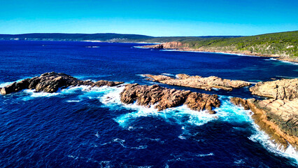 Plakat Aerial view of Canal Rocks coastline, Yellingup, Margaret River Region